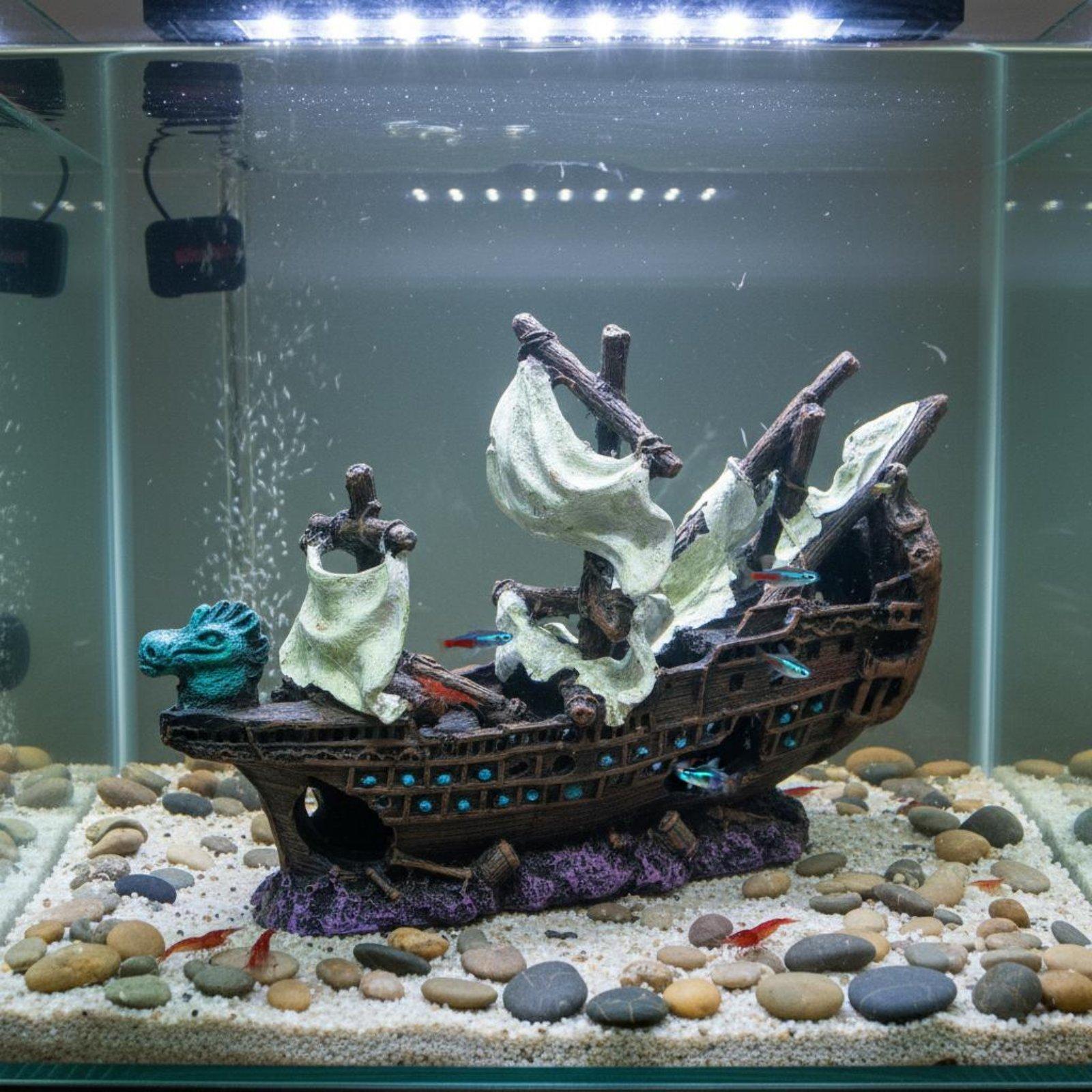 ของตกแต่งตู้ปลาเรซินรูปซากเรือ - Aquarium Marine Setup บทวิจารณ์และราคา