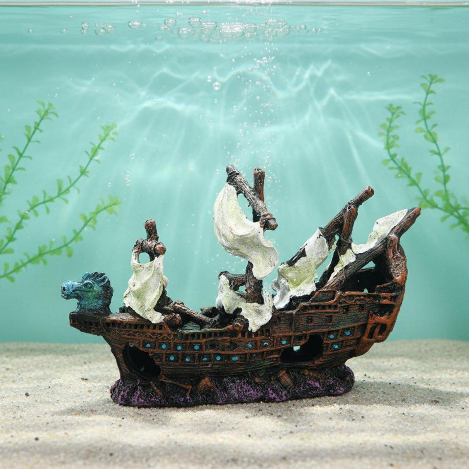 ของตกแต่งตู้ปลาเรซินรูปซากเรือ - Aquarium Marine Setup บทวิจารณ์และราคา